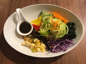 RAW spaghetti !  at GreenWoods Raw Cafe in Kowloon