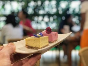 very delicious cake :-) !  at GreenWoods Raw Cafe in Kowloon