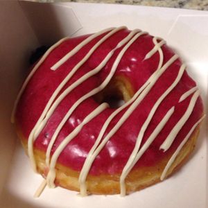 My White Chocolate Stripes donut at Donut Friend - Highland Park in Los Angeles