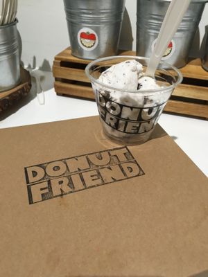 Vegan Cookies n Cream ice cream is so creamy and delicious!  at Donut Friend - Highland Park in Los Angeles