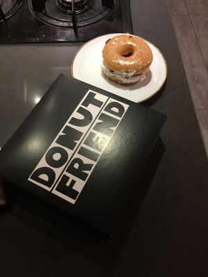 To-go box of donuts! at Donut Friend - Highland Park in Los Angeles