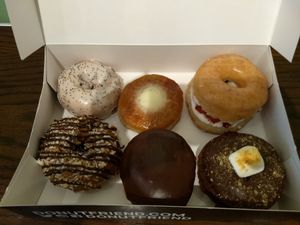 Lemon poppy seed, creme brulee, strawberry shortcake, samoa, Boston cream, s'mores at Donut Friend - Highland Park in Los Angeles