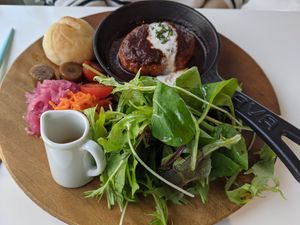 Hamburger at and S organic in Fukuoka