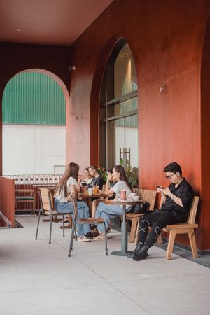 Outside at PhinHolic Hand-brew in Hue