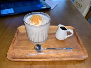 Coconut Coffee Chili…
A fantastic Coconut Coffee with a hint of Tropical Fusion. It’s THAT good!!
 at Alaha Coffee & Fusion Vegetarian Cuisine in Hoi An