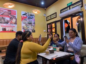 Happy Guest with our Pizza at Alaha Coffee & Fusion Vegetarian Cuisine in Hoi An