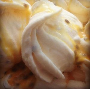 Vegan passionfruit sorbet at Gelato Blue in Newtown