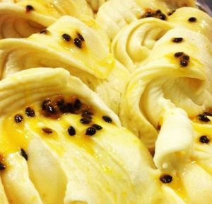 Vegan mango passion soy yoghurt gelato  at Gelato Blue in Newtown