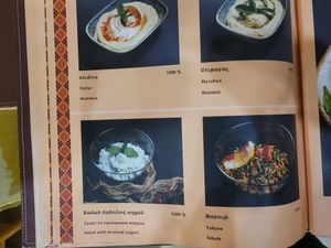 Menu at Ararat Tavern in Yerevan
