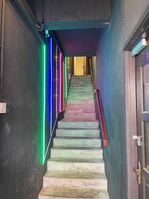 The cafe is on the 2nd floor. Walk up this staircase.  at S.pace Cafe - 空間 in Kuala Lumpur