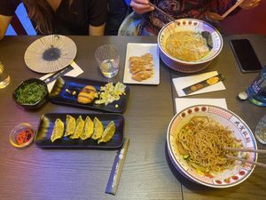 gyozas vegetales, wakame y kimchi   at Buga Ramen in Leon
