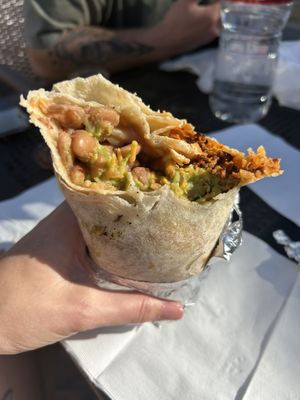 Vegan chorizo burrito with guacamole   at Super Cucas - Cliff Dr in Santa Barbara