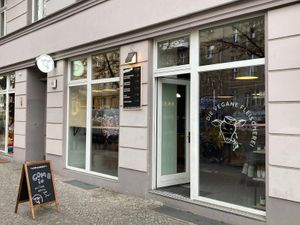 Super cute and very easy to reach at Die Vegane Fleischerei in Berlin