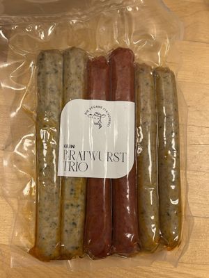 Three types of sausages #Veganuary at Die Vegane Fleischerei in Berlin