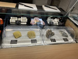 Different kinds of cheese #Veganuary at Die Vegane Fleischerei in Berlin