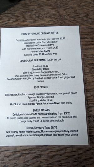 Menu at The Tiffin Box in Axminster