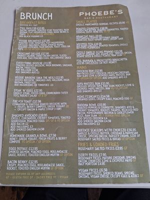 Summer 2026 menu at Phoebe's in Skipton