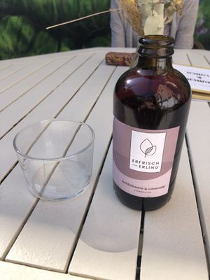 Kombucha blueberry lavender   at Veganes Gold - The Foodie Place in Stuttgart