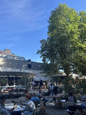 Self service - drinks, food, Café and bar (left-right )  at Café am Neuen See in Berlin