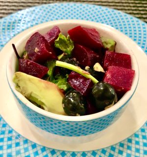 Beetroot and orange salad at Crescendo in Dubai