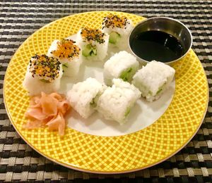 Vegetable sushi at Crescendo in Dubai