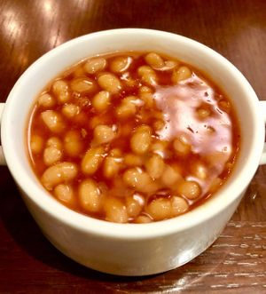Baked beans at Makan Restaurant in Dubai