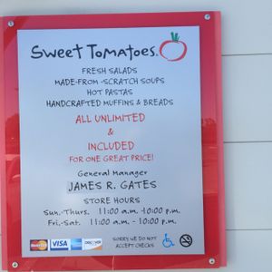 hours at Sweet Tomatoes in Orlando