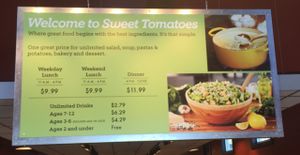 pricing  at Sweet Tomatoes in Orlando