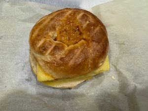 Just Egg Bagel Sandwich   at Barnes & Noble Cafe in Bloomington