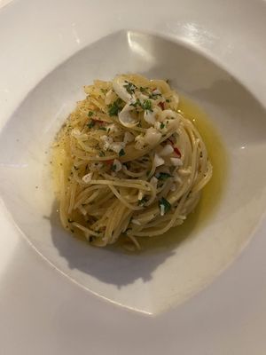 Spaghetti alio olio e peperoncino   at Osteria Terrarossa in Hennef