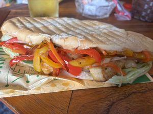 Overloaded Vegan Banh Mi 🤤  at Cafe 16A in Ha Long