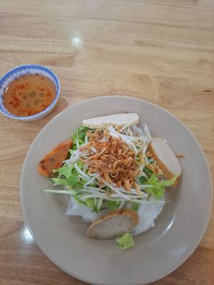 Noodle dish (third option on menu) at Phở chay 41 in Ho Chi Minh City