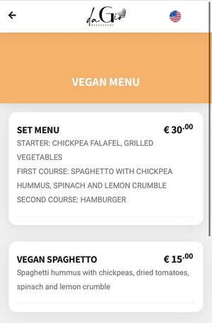 Menu options as of October 2024 at Da Gio in Reggio Calabria