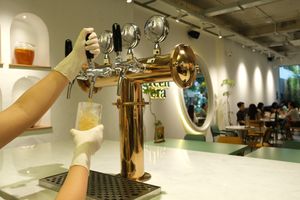 Kombucha craft taps at Amavi Kom & Vegan in Ho Chi Minh City