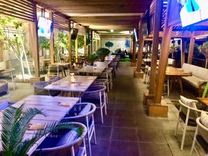 Outside dining  at Village Bistro - The First Collection in Dubai