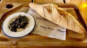 Bread and tapenade  at Village Bistro - The First Collection in Dubai