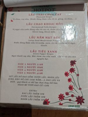 Menu at Giác Duyên Vegan in Ho Chi Minh City