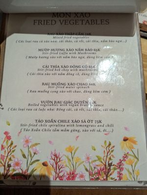 Menu at Giác Duyên Vegan in Ho Chi Minh City