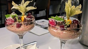 Chocolate mousse at Rhubarb Restaurant in Skipton