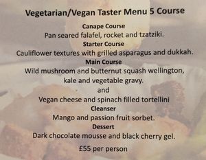 Vegan Tasting Menu at Rhubarb Restaurant in Skipton