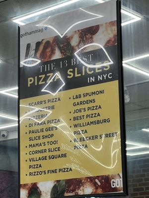   at Village Square Pizza in New York City