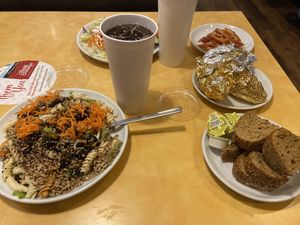 Vegan bread & salad  at Sweet Tomatoes in The Woodlands