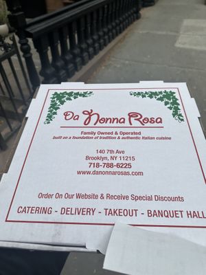 Takeout box   at Da Nonna Rosa in Brooklyn