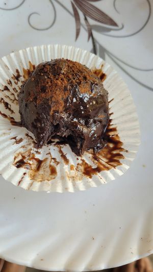 To-die-for chocolate fudge balls at Prakriti Cafe by Ecolivinghomes in Pushkar