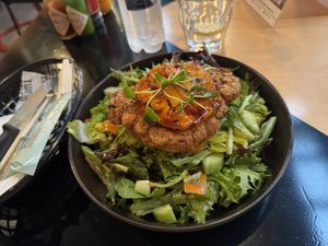 Naked grilled cauliflower & pineapple burger & salad 🥗   at Two Six Seven in Gaborone