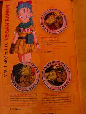 Drei vegane Optionen at Buga Ramen in Porto
