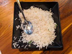 Plain rice at INDIkitchen in Quarteira