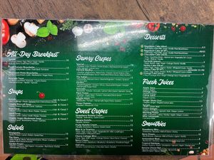 Menu at Lucy's Crepes  in Fremont