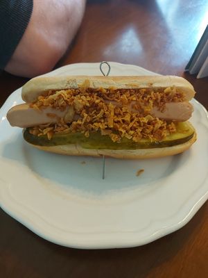 Hot dog at Cafe Hibiskus in Cologne