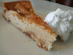 Apple cake with creme. Very good. at Cafe Hibiskus in Cologne